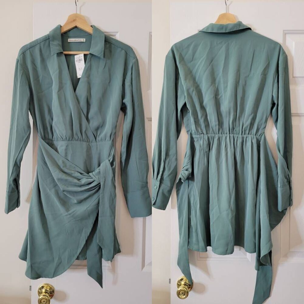 Abercrombie and fitch green wrap dress XS NWT
